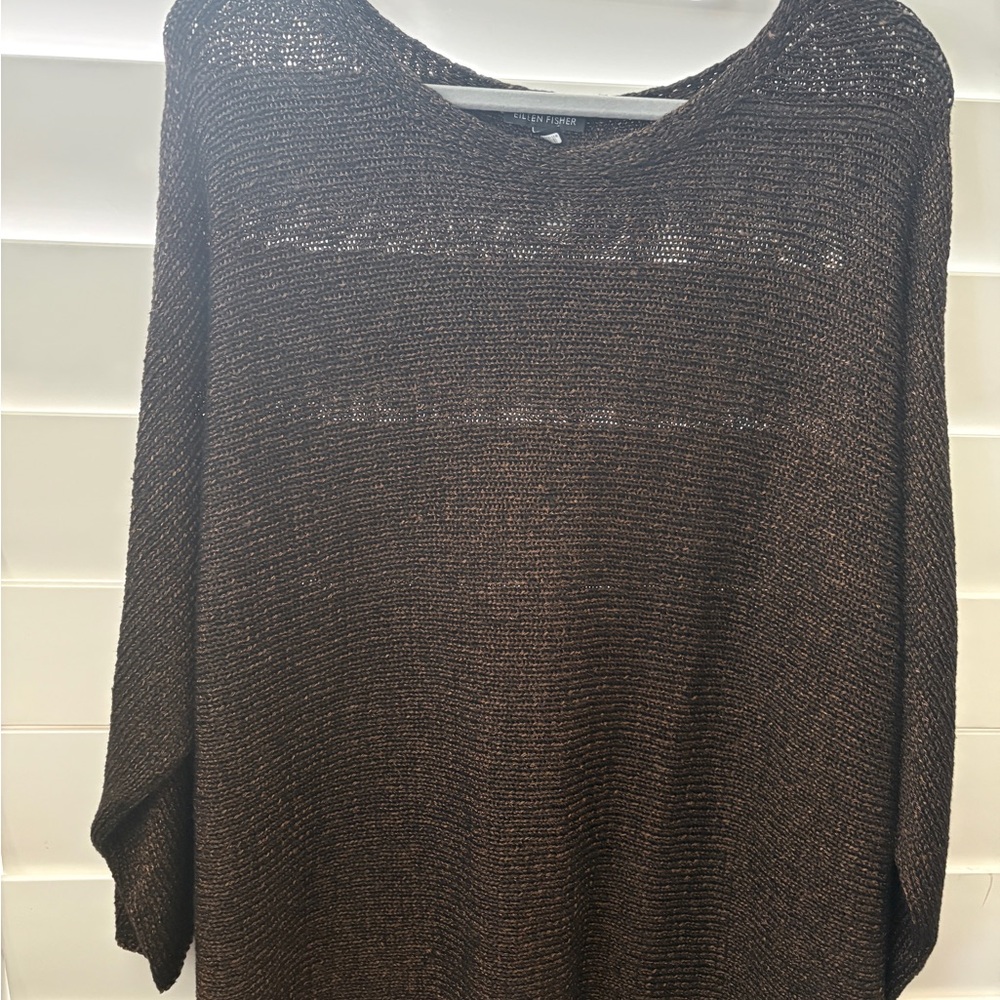 Eileen Fisher Bronze Top, split sleeve ample and elegant. XL